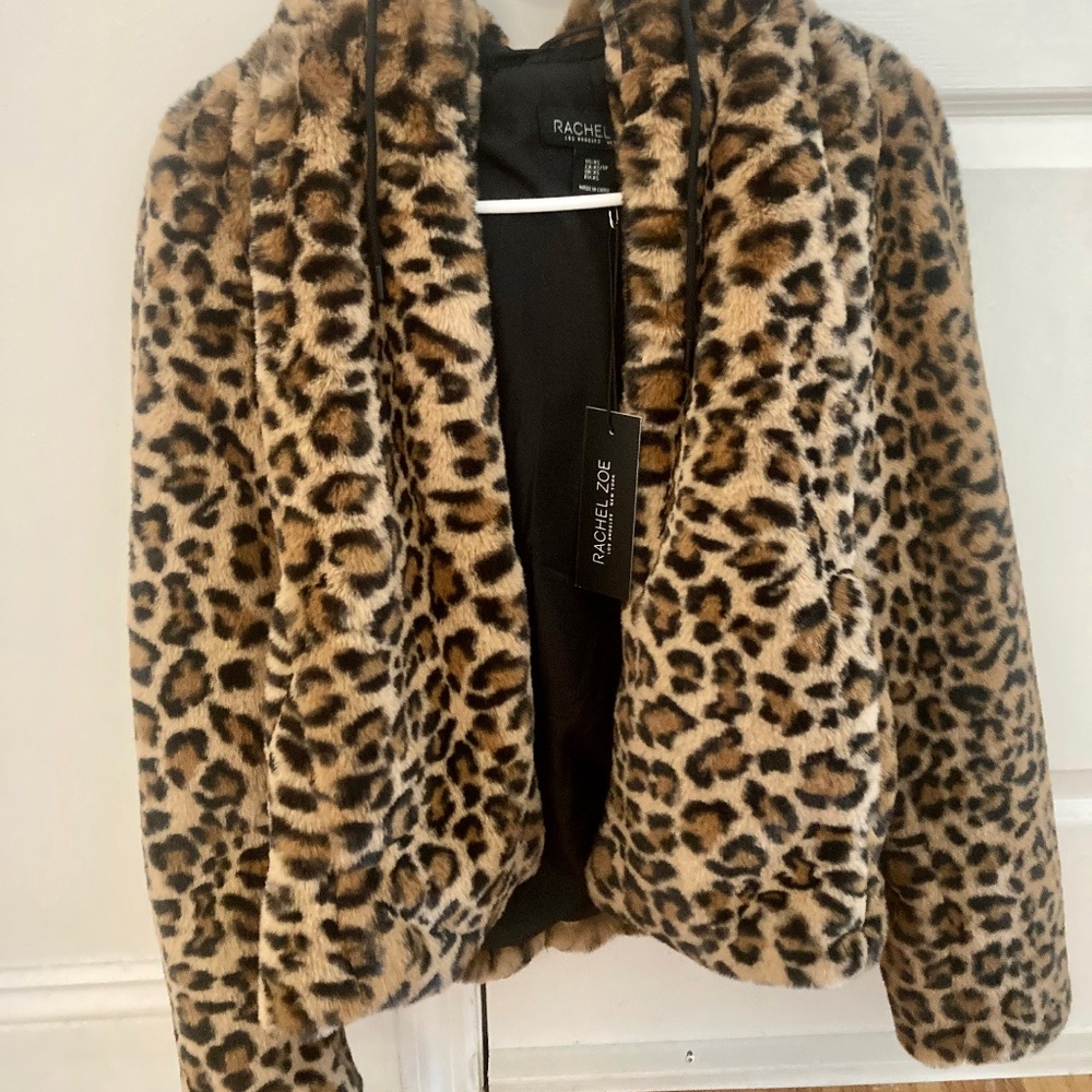Rachel Zoe Faux Fur Jacket (Leopard Print)